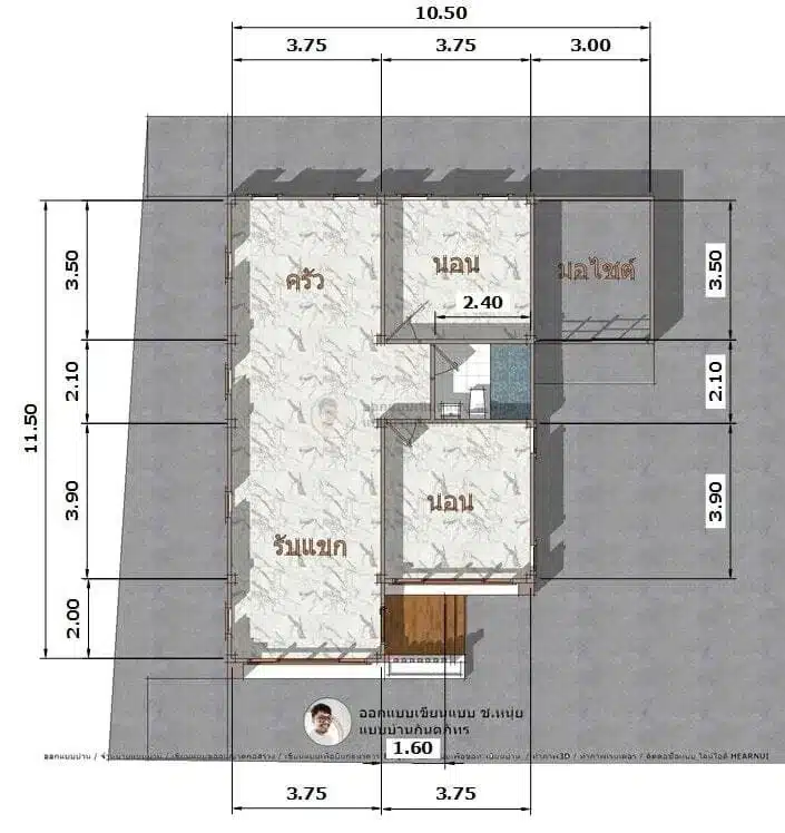 บ้านโมเดิร์นชั้นเดียว-P-481 แบบสร้างบ้าน แบบบ้านราคาถูก บ้านดูฟรี