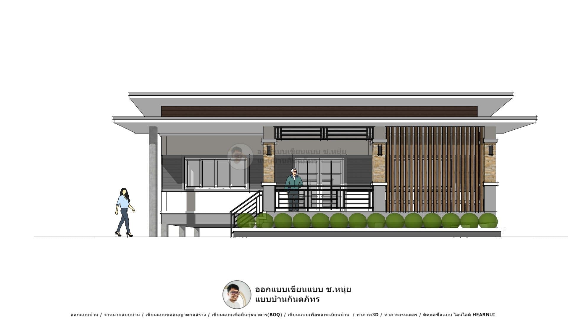 แบบบ้านโมเดิร์น-P-1157 เขียนแบบAutocad ไอเดียแบบบ้าน 131 ตร.ม.