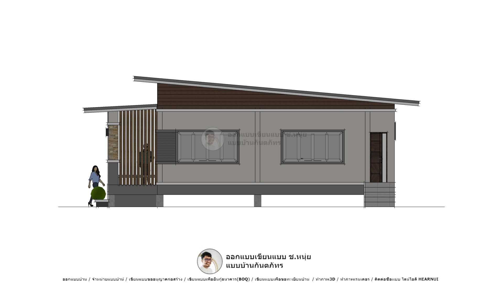 แบบบ้านโมเดิร์น-P-1157 เขียนแบบAutocad ไอเดียแบบบ้าน 131 ตร.ม.