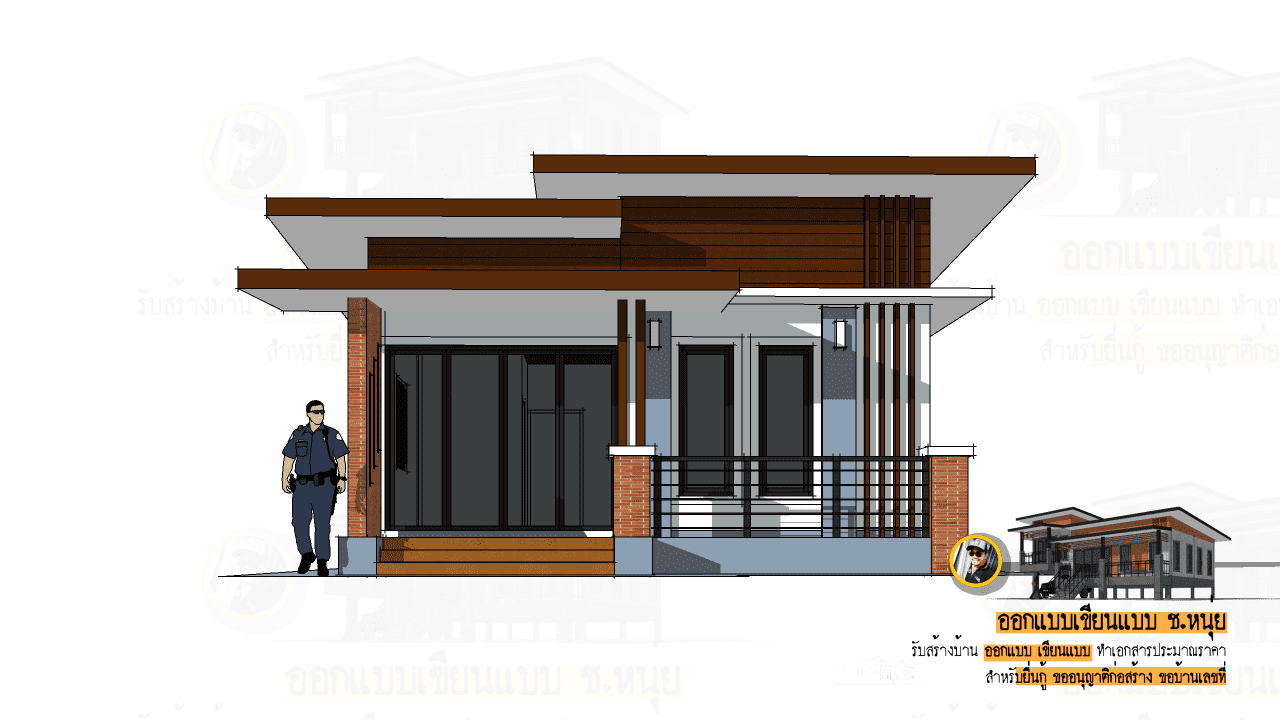 บ้านโมเดิร์น-P-301-11 แบบบ้านชั้นเดียวโมเดิร์น 2 ห้องนอน