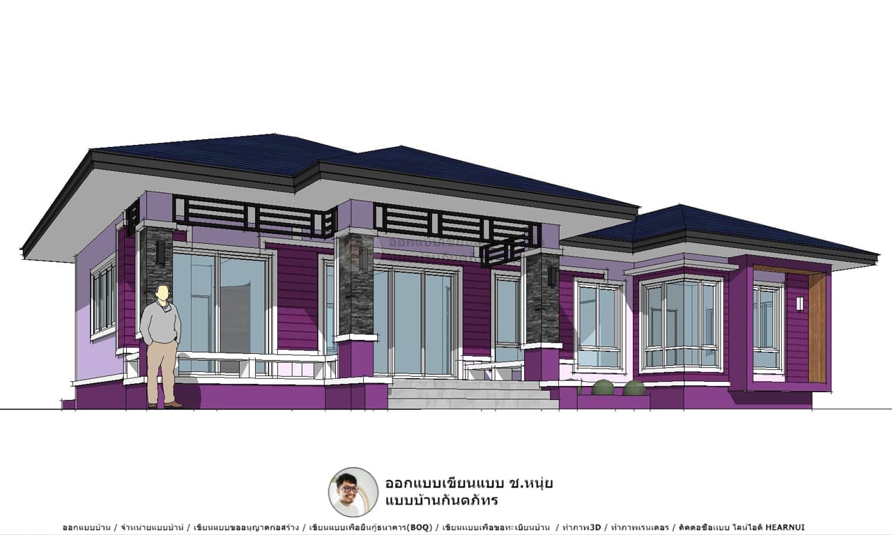 Panya One Storeyhouse P-1057-บ้านปั้นหยาชั้นเดียว 3 ห้องนอน งบจัดสร้างไม่แรง 1.5 ล้านบาท