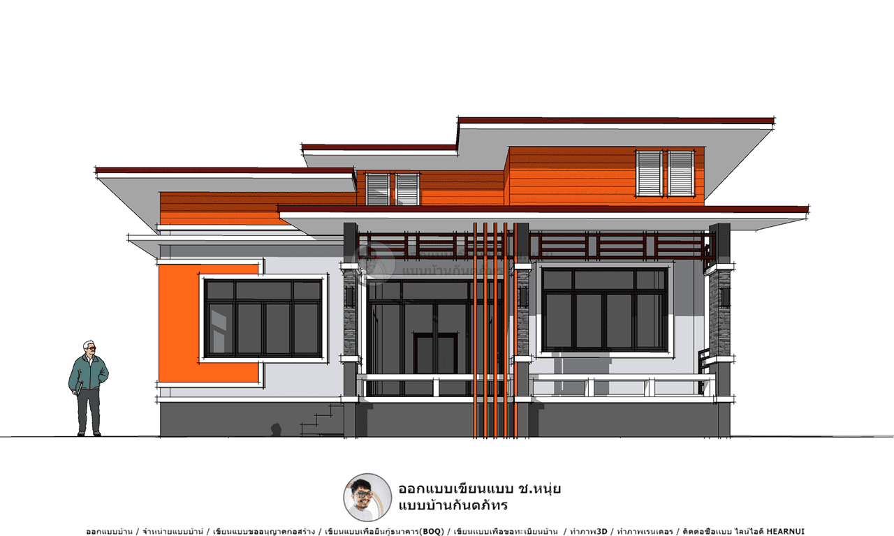 แบบบ้านสมัยใหม่ P-669-บ้านยอดนิยมโมเดิร์น บ้านชั้นเดียว 3 ห้องนอน 1 ห้องน้ำ