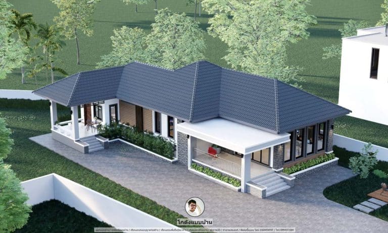 One Storeyhouse P-986-บ้านคอนเทมชั้นเดียว แบบบ้านยอดนิยม 3 ห้องนอน