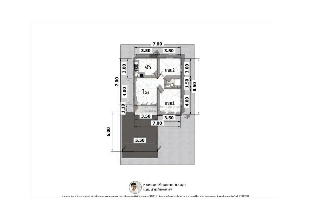 แบบบ้านชั้นเดียว-P-672-4