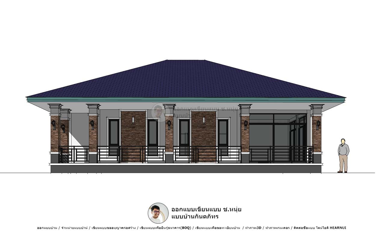 แบบบ้านในอนาคต P-806-แบบบ้านปั้นหยา พื้นที่ 168 ตร.ม. ฟังก์ชั่นการใช้งานครบ