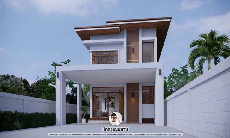 บริการทำภาพ3D โมเดิร์นสองชั้นสุดหรู-U-012 โครงการบ้านมินิมอล 3 ยูนิต