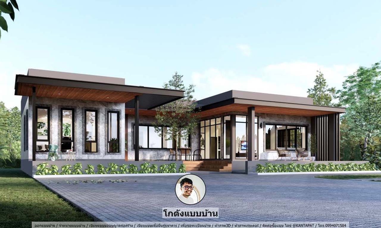 แบบบ้านลอฟท์-P-1015 บ้านในอนาคต งานเขียนแบบบ้านสวย 3 ห้องนอน