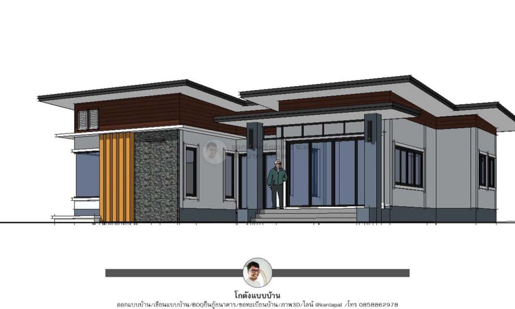 บ้านสองชั้นโมเดิร์น-P-1336 Modernstyle แบบบ้านทรงกล่อง 3 ห้องนอน