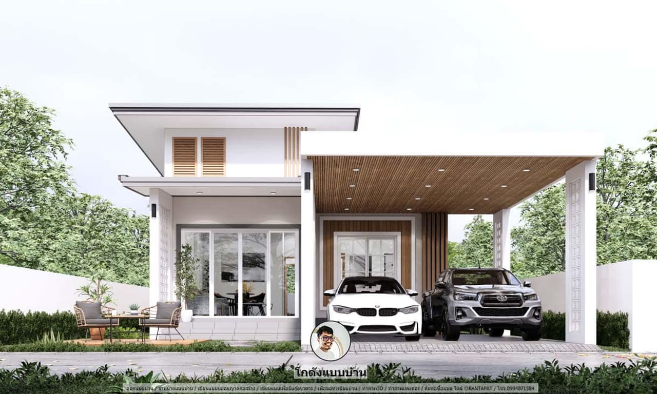 บ้านโมเดิร์นชั้นครึ่ง-P-1570 แบบบ้านดีไซน์สวย 3 ห้องนอน 2 ห้องน้ำ
