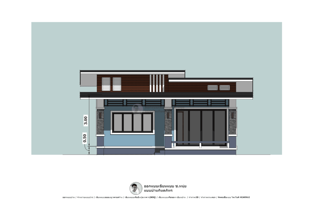 P-629-แบบบ้านชั้นเดียวโมเดิร์น