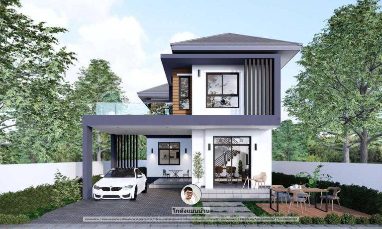 คอนเทมโพรารี่ Contemporary Style สวยเรียบหรู S-008-แบบบ้านคอนเทมโพรารี่