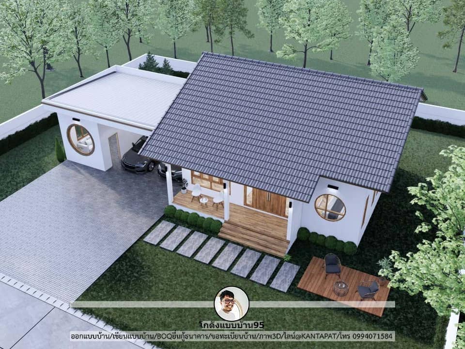 P-1288-บ้านญี่ปุ่นปั้นหยา แบบบ้านสวย 3 ห้องนอน Panyastyle