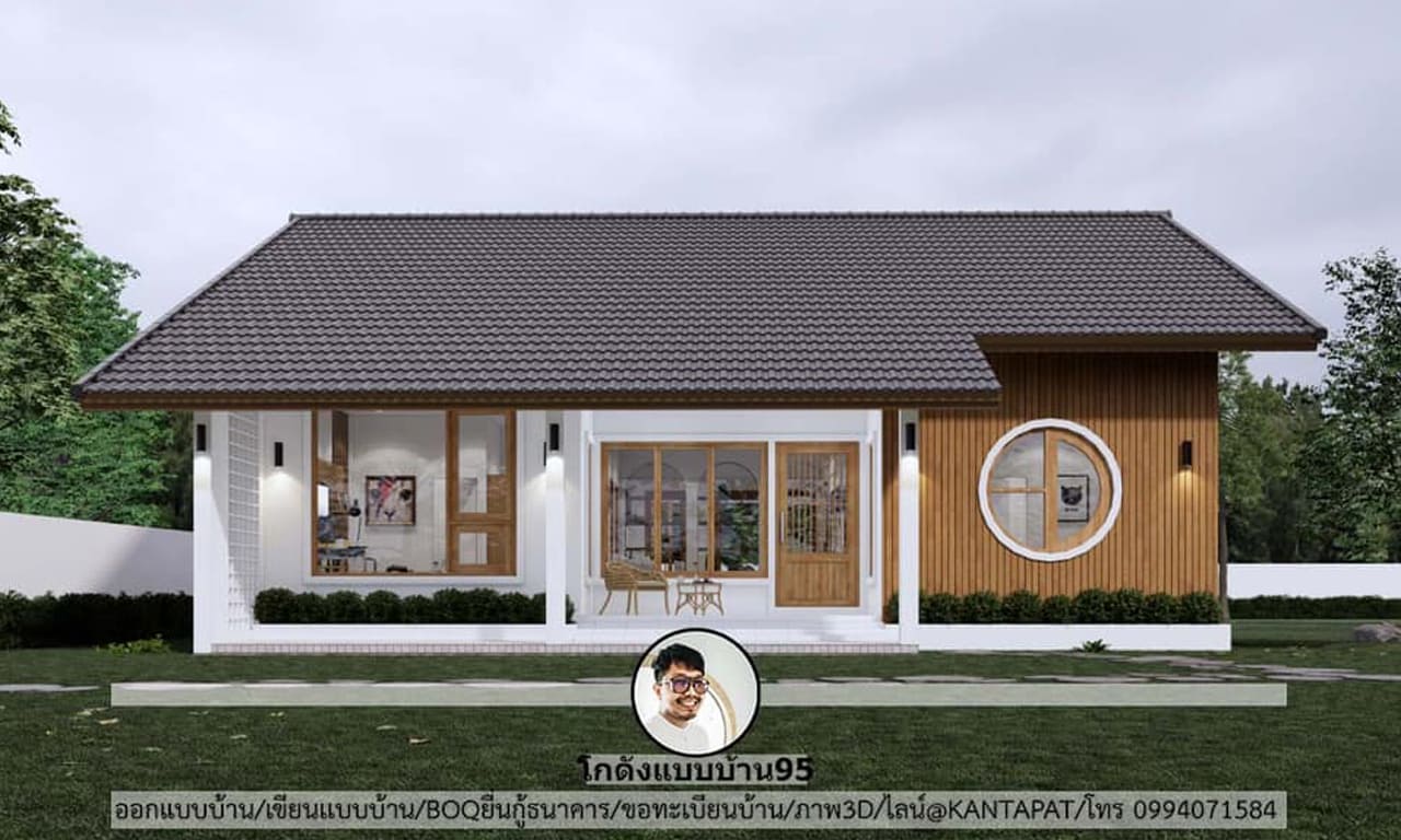 ไอเดียบ้านชั้นเดียวน่าอยู่ P-1302-แบบบ้านปั้นหยามูจิ Panya Minimal Muji house