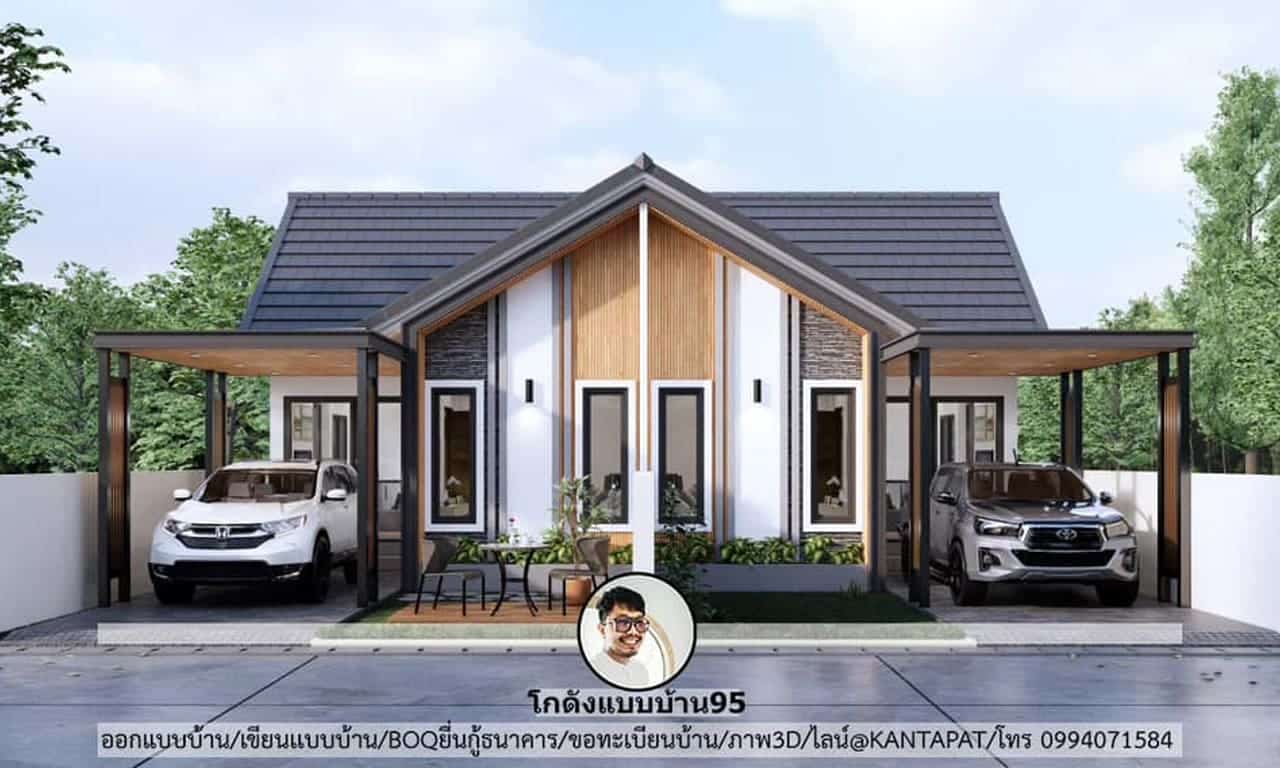 โครงการบ้านแฝด S-042-บ้านปั้นหยานอร์ดิก บ้านชั้นเดียว 2 ห้องนอน