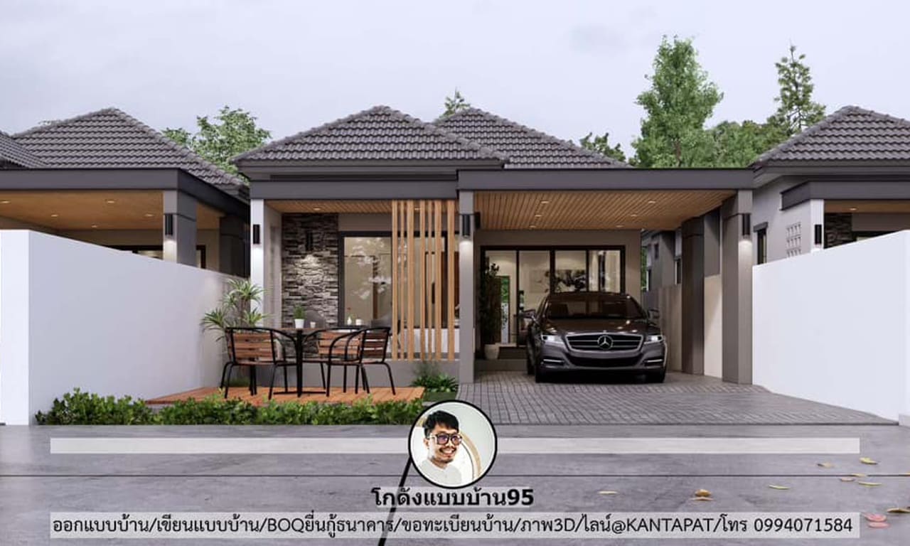 งานออกแบบโครงการหมู่บ้าน U-1266-แบบบ้านปั้นหยาสวย One Storeyhouse 8 Unit