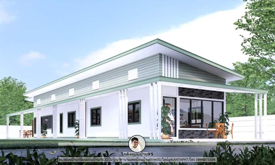 P-1397-แบบบ้านโมเดิร์น ไอเดียสร้างบ้าน ตึกแถวสมัยใหม่ Shophouse