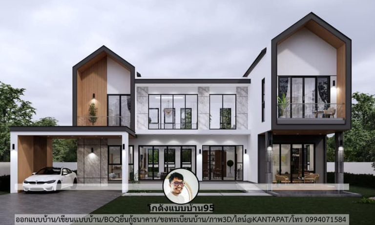 Two Storeyhouse แบบบ้านแฝดนอร์ดิก-P-1375 พื้นที่ 309 ตร.ม. 4 ห้องนอน