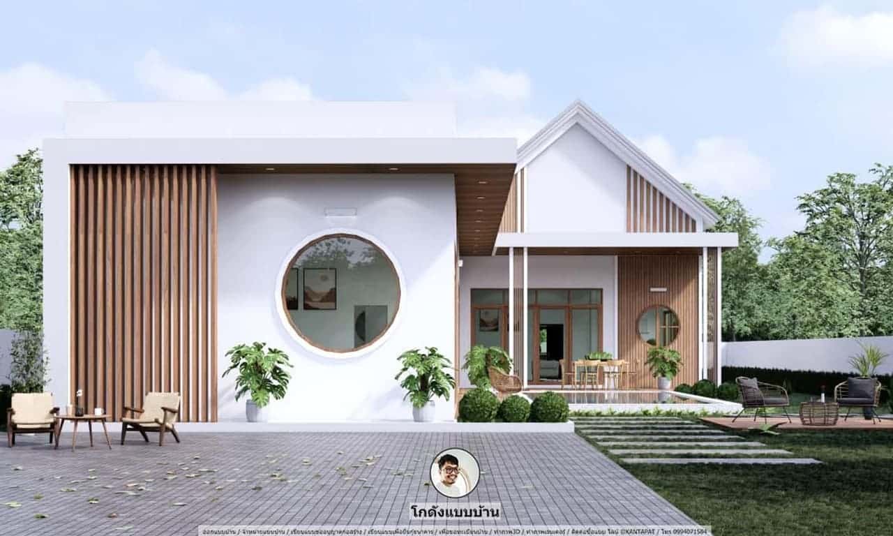 P-1242-แบบบ้านมินิมอลมูจิ สไตล์บ้านพักตากอากาศ 287 ตร.ม.