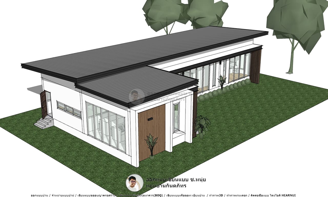 บ้านยอดฮิต 2022 แบบบ้านสวยรูปตัวแอล-P-1257 พื้นที่ใช้สอย 141 ตารางเมตร
