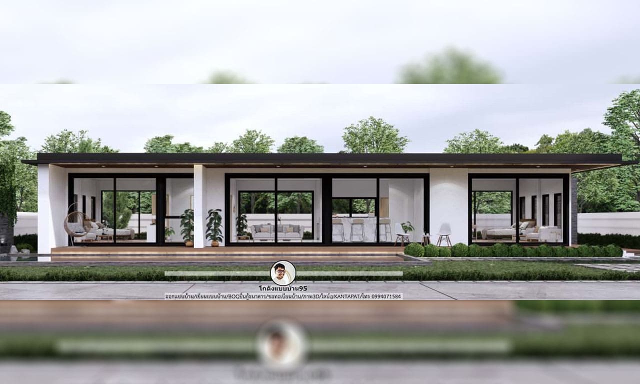 บ้านโมเดิร์นแบบกล่อง-P-1439 บ้านสวย Modernstyle ขนาด 173 ตร.ม.