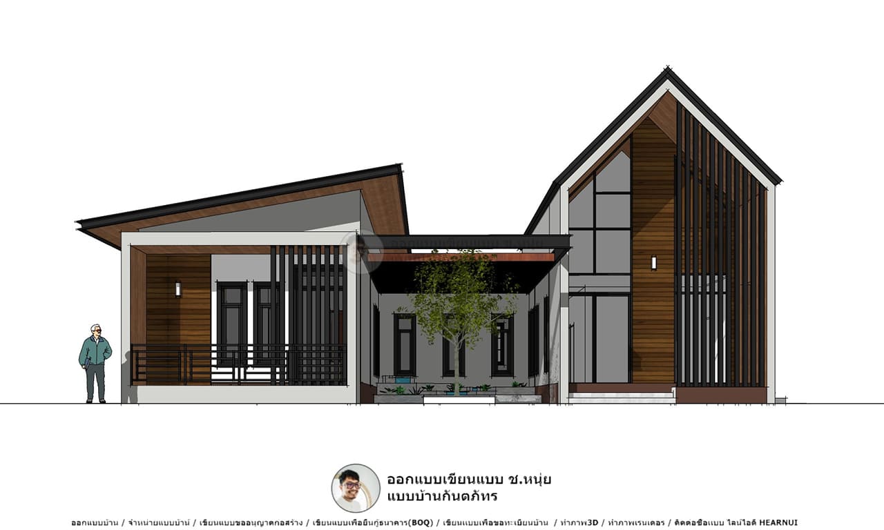 P-1054-บ้านนอร์ดิกโมเดิร์น แบบบ้านยอดนิยม บ้านสมัยใหม่ บ้านอบอุ่น