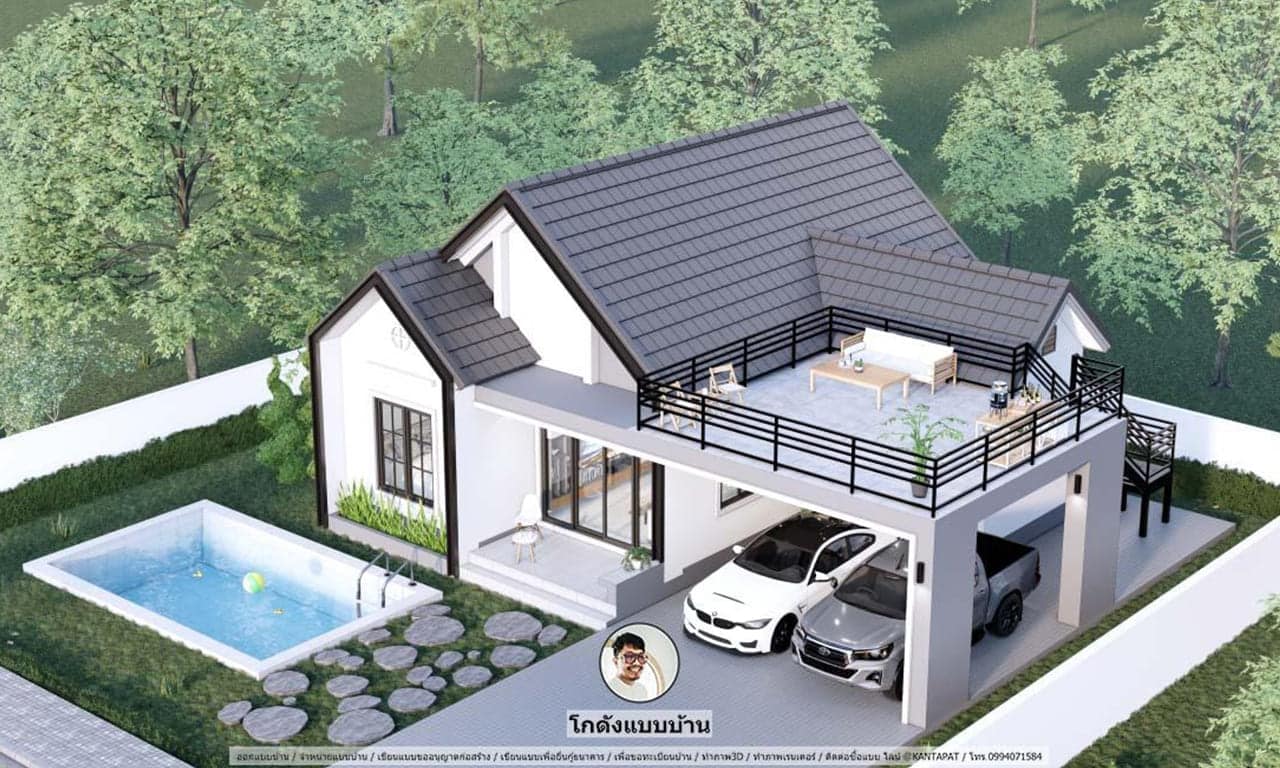 S-033-แบบบ้านหลังคาจั่ว-bg - โกดังแบบบ้าน 95 thailandhomeplan แบบบ้าน ...