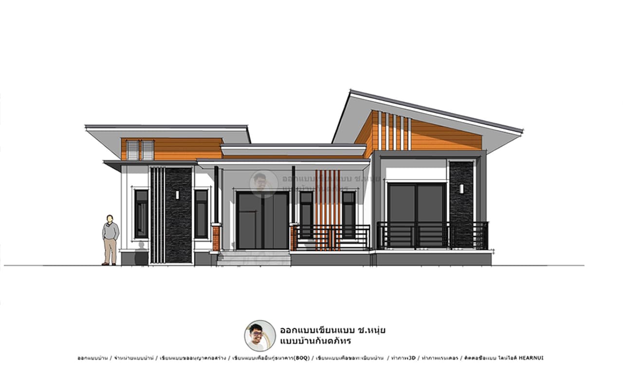 แบบบ้านยอดนิยม บ้านโมเดิร์น-P-792 บ้านชั้นเดียว 4 ห้องนอน 2 ห้องน้ำ