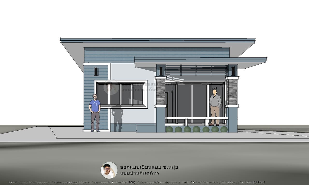 แบบบ้านชั้นเดียว บ้านโมเดิร์นยอดนิยม-P-1048 บ้านสมัยใหม่ ไอเดียแบบบ้าน 2023