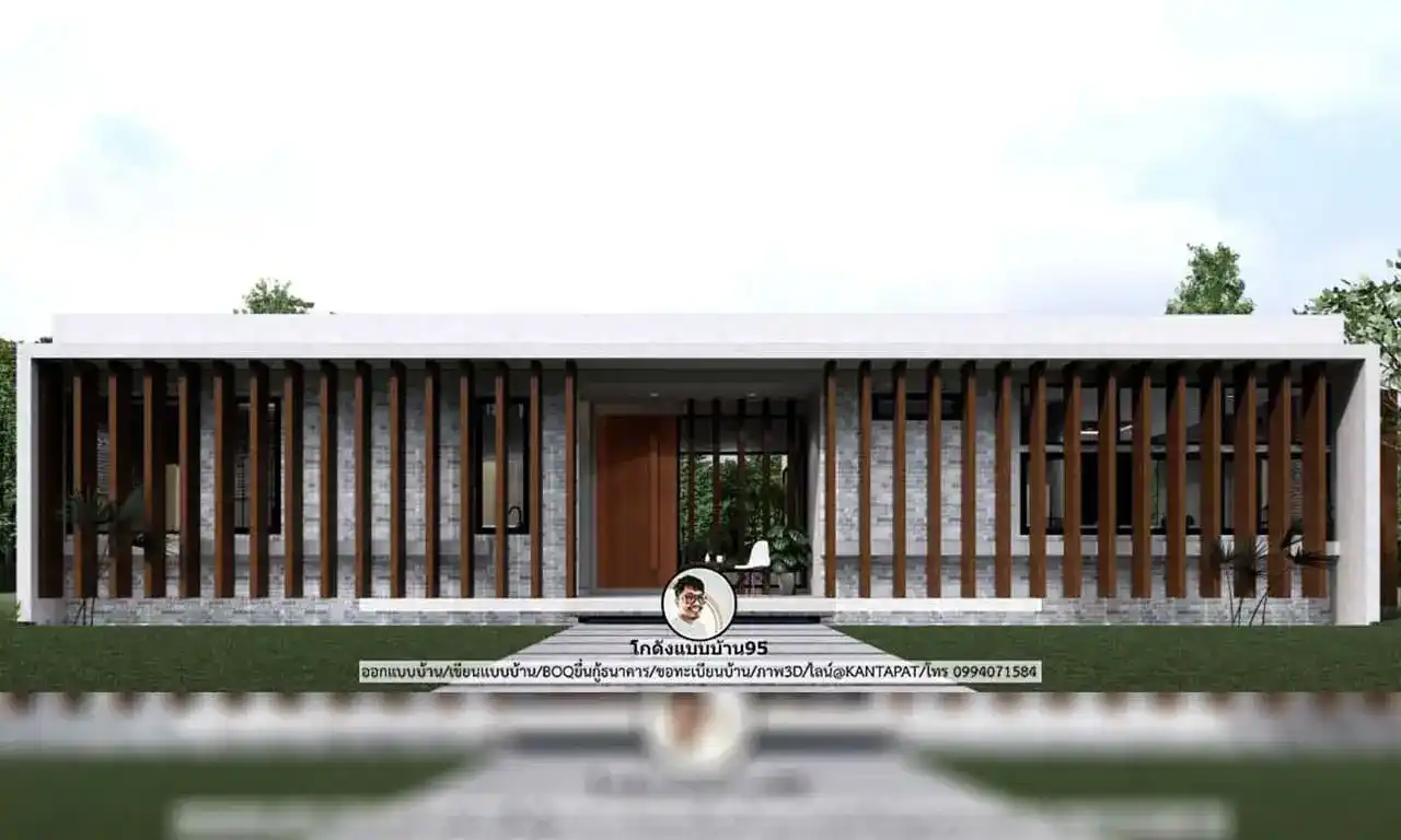 แบบบ้านสี่เหลี่ยม โมเดิร์นสมัยใหม่ บ้านมินิมอลทรงกล่อง-P-1438 Box shaped-house