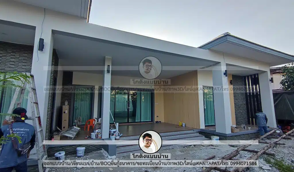 บ้านสร้างจริงจากแบบโกดังแบบบ้านP-1373