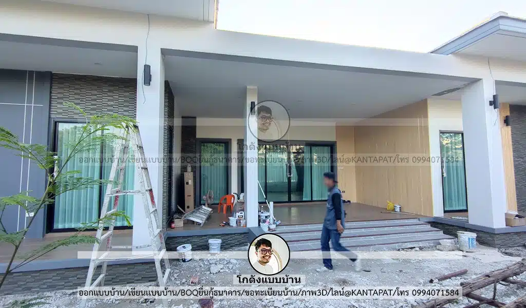 บ้านสร้างจริงจากแบบโกดังแบบบ้านP-1373