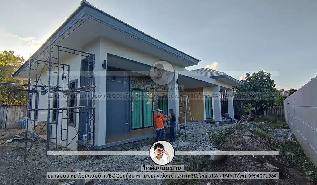 บ้านสร้างจริงจากแบบโกดังแบบบ้านP-1373