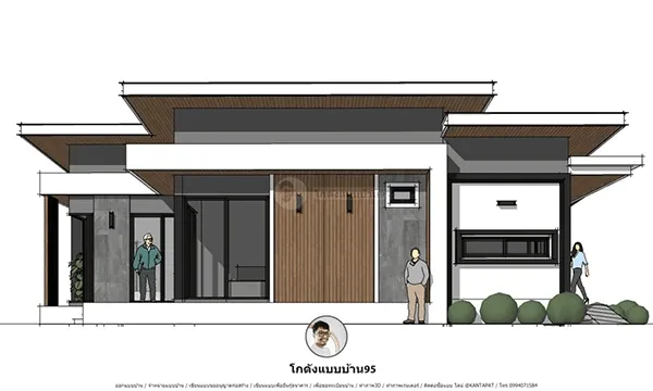 P-1505-แบบบ้านโมเดิร์นชั้นเดียว บ้านยอดนิยม ไอเดียบ้านสวย ๆ ดูฟรี