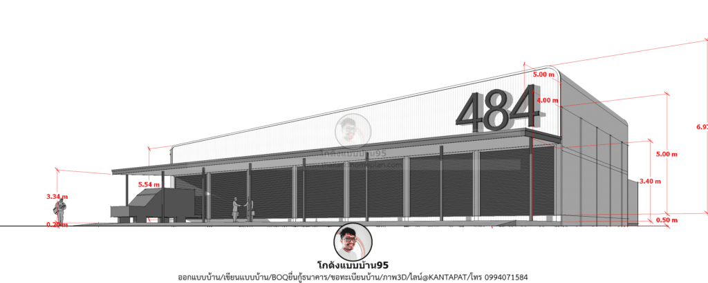 P-1606-อาคารพาณิชย์7คูหา แบบบ้านสวยทันสมัย ร้านค้า7คูหา