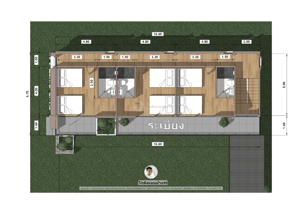 รับออกแบบบ้านP-1620