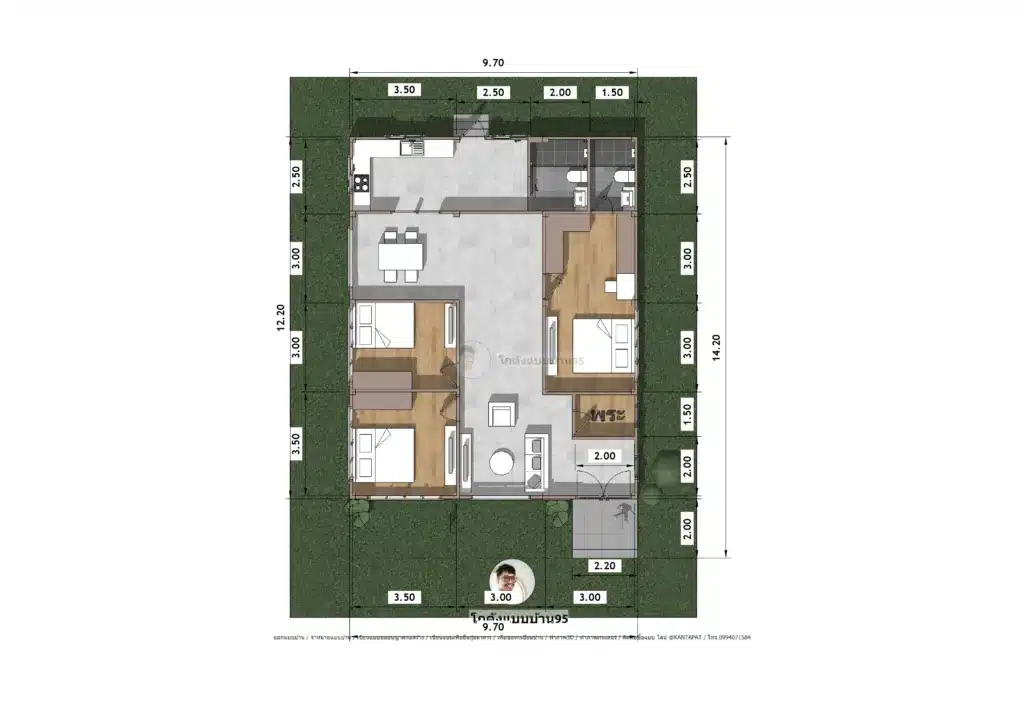 แบบบ้านพร้อมแปลนฟรี P-1072 แปลนบ้าน