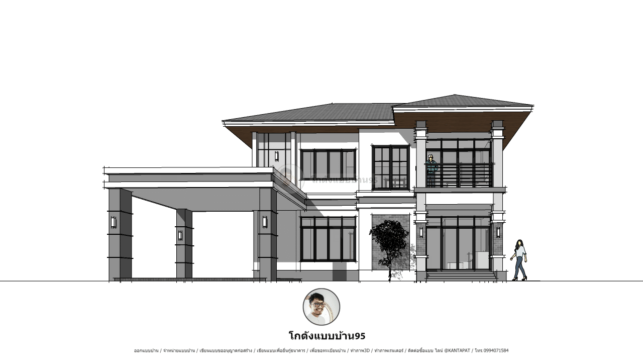 แบบบ้านปั้นหยา P-1822 (1) - โกดังแบบบ้าน 95 thailandhomeplan แบบบ้าน ...