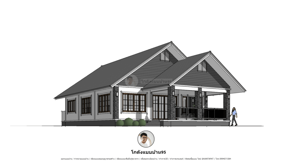 แบบบ้านทรงจั่ว P-1813 (3)