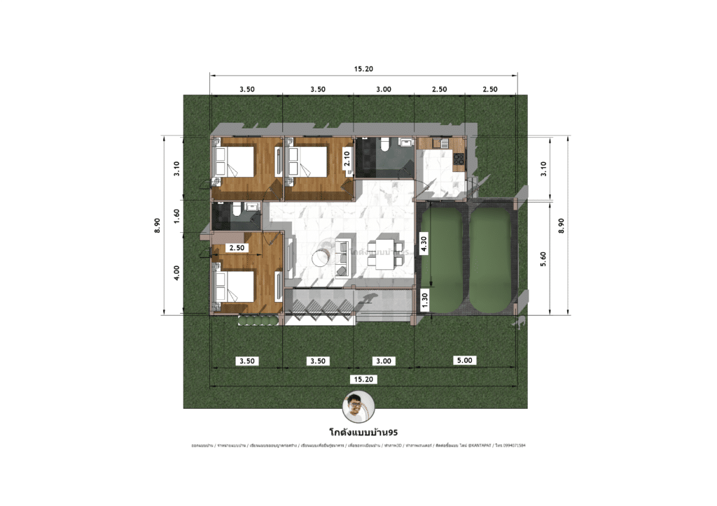 แบบบ้านโมเดิร์น P-1855 (2)