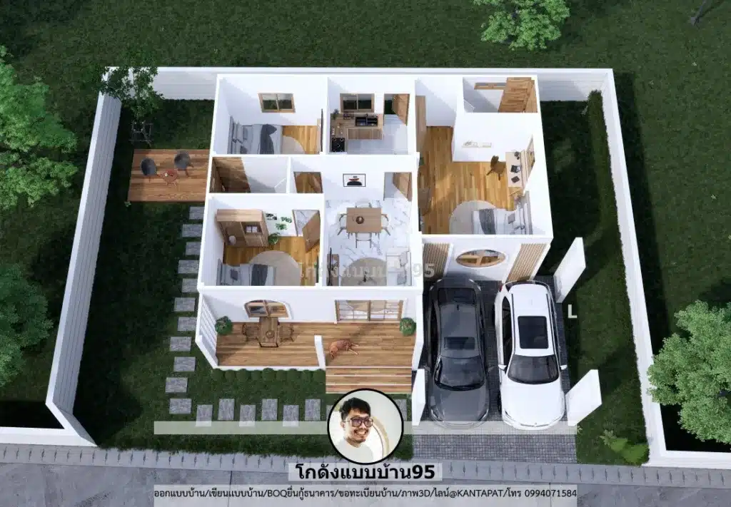 แบบบ้านมูจิ Muji House P-1858 บ้านน่ารักสุดอบอุ่น