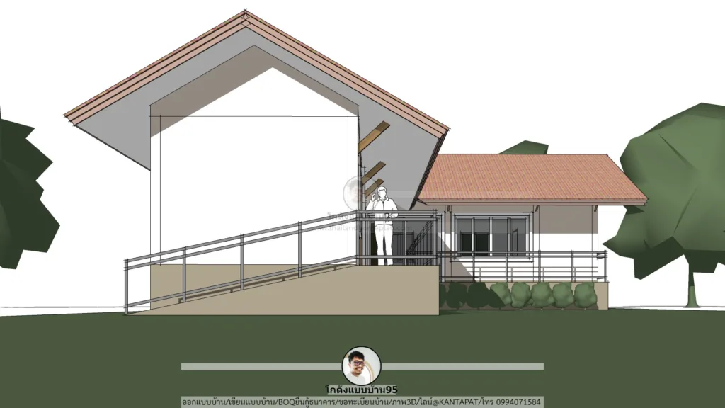 แบบบ้านชั้นเดียว 2 ห้องนอน P-1820