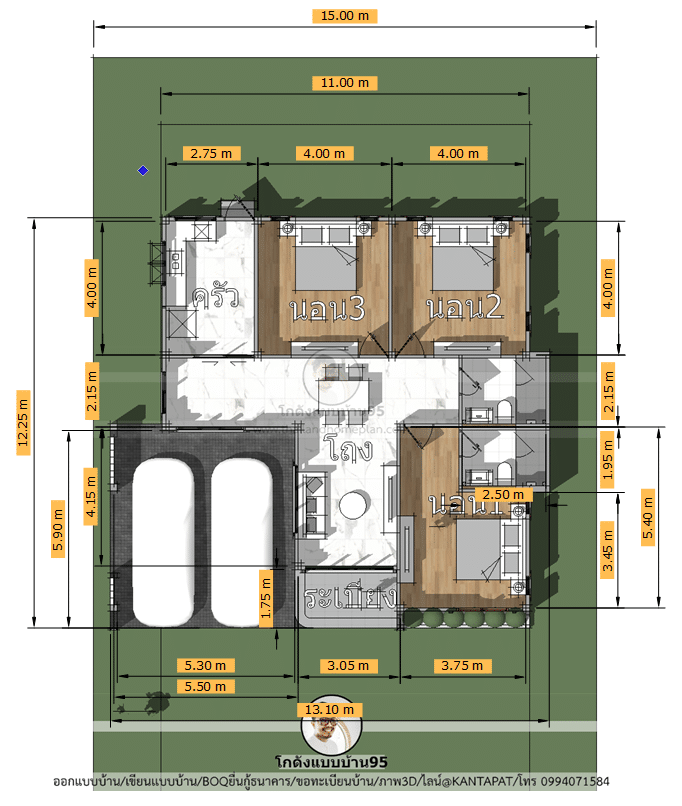 รับออกแบบบ้านP-1867