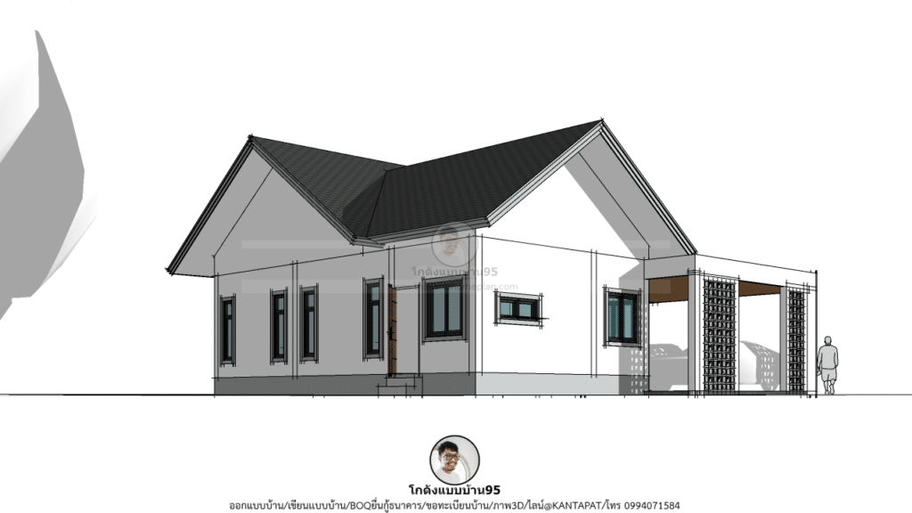 รับออกแบบบ้าน P-1867