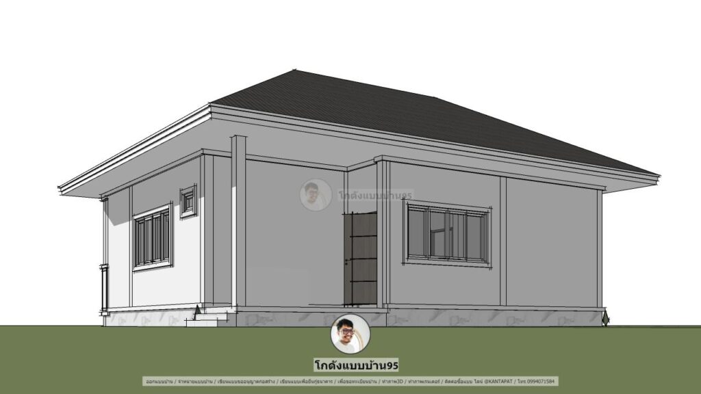 แบบบ้านปั้นหยาP-1987 แบบบ้านชั้นเดียว