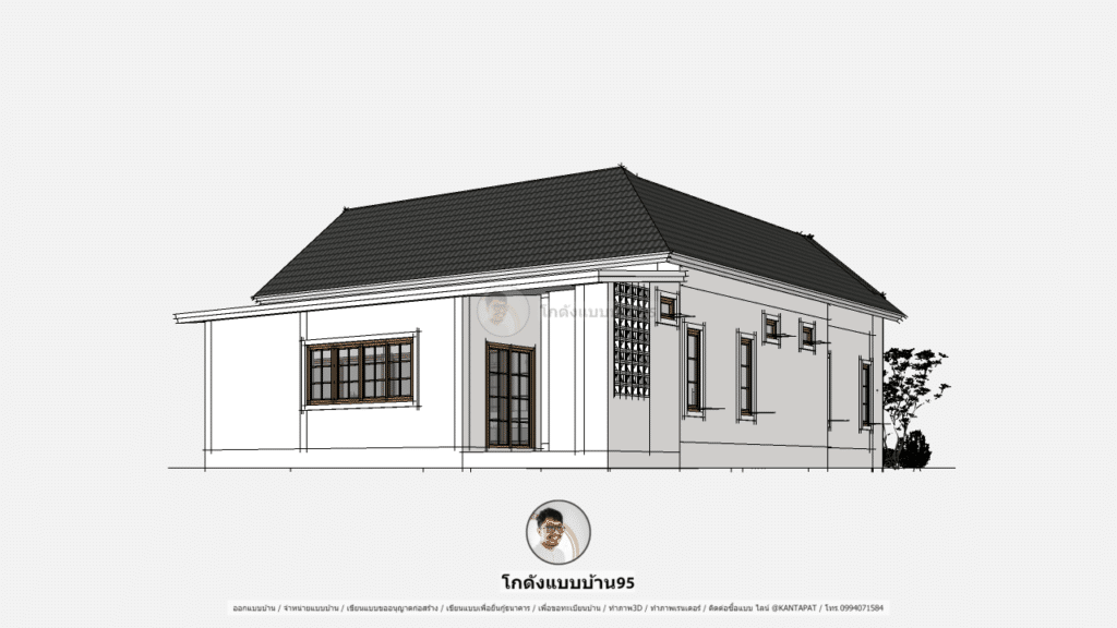 แบบบ้านนอร์ดิกP-2028 แบบบ้านนอร์ดิกพร้อมที่จอดรถ