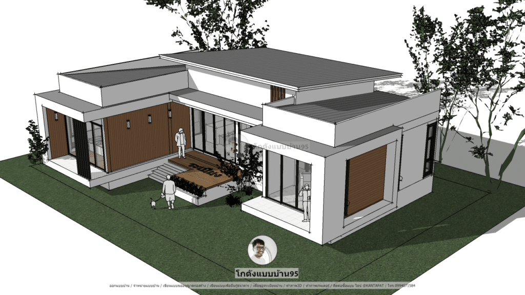 แบบบ้านโมเดิร์นP-2016 แบบบ้านทรงกล่อง