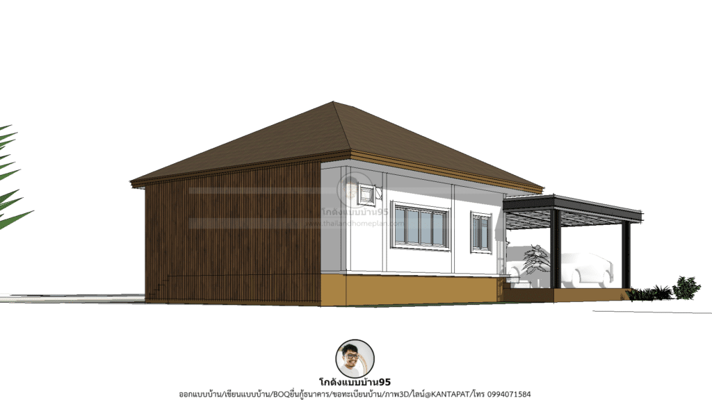 แบบบ้านชั้นเดียว3ห้องนอน