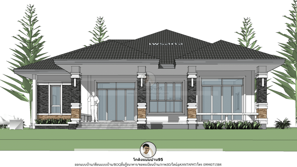 แบบบ้านชั้นเดียว P-2217 (1)