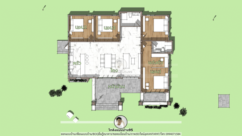 แบบบ้านชั้นเดียวP-2217 (10)