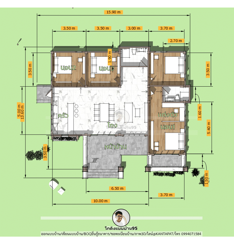 แบบบ้านชั้นเดียวP-2217 (11)